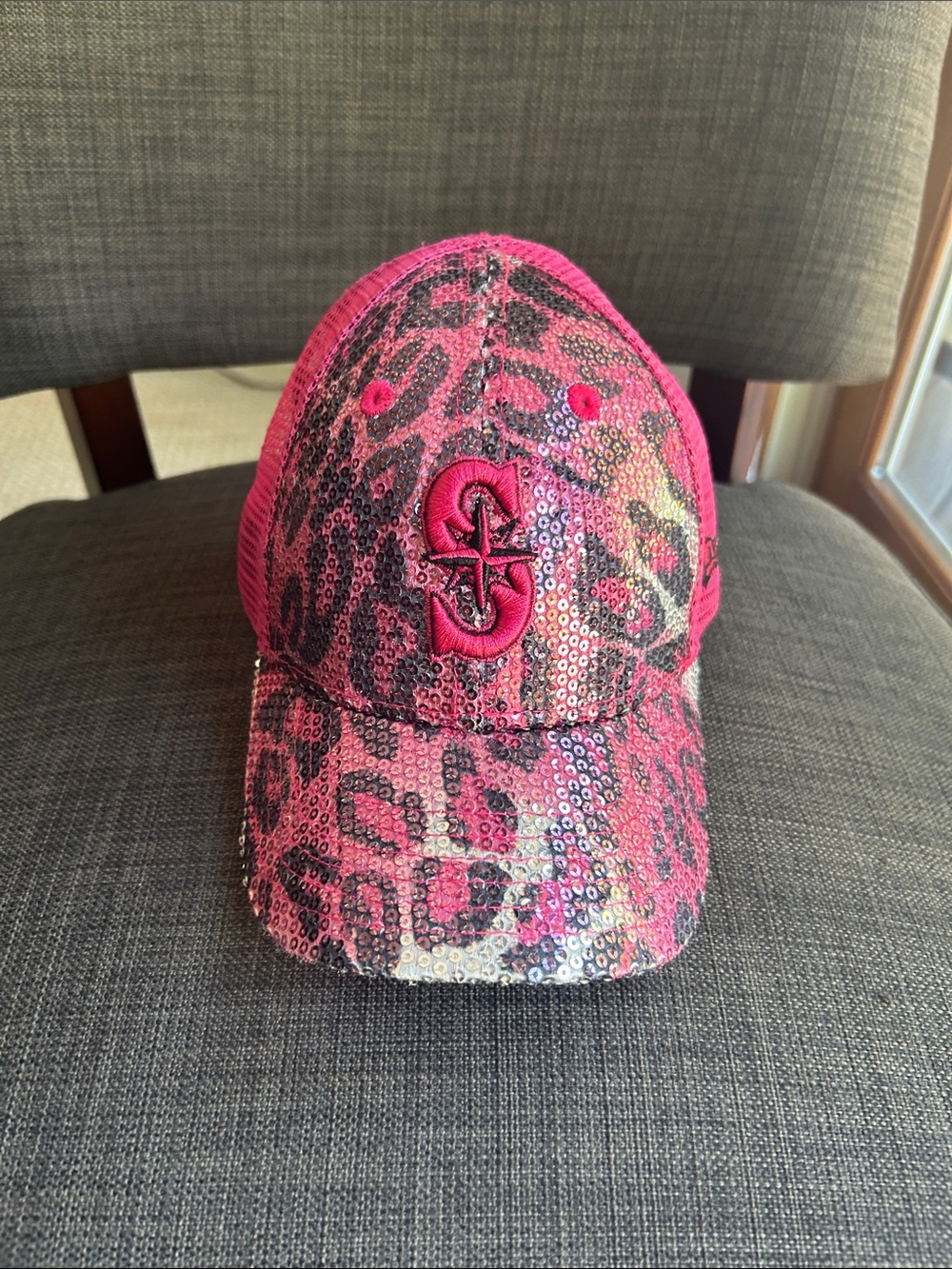 New Era Kids Pink Sequin Leopard Seattle Mariners Baseball Cap Toddler